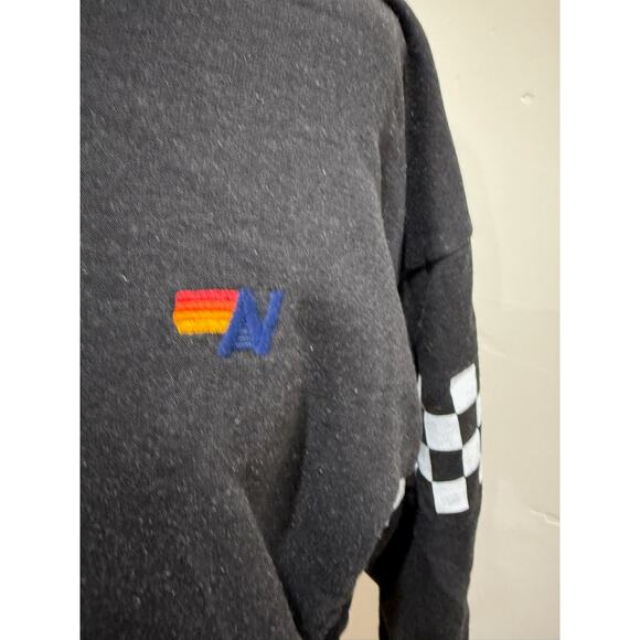 Aviator Nation Sweatshirt Womens S Black Crewneck Black Checkered Racing - Picture 3 of 8